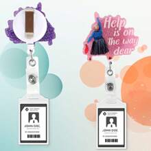 1 Stück Krankenschwester einziehbare Ausweishalter mit "Hilfe ist unterwegs, Liebes" Glitzer Design - Lila, glänzend, Ausweishalter für RN LPN CNA Medizinisches Personal - Kunststoff Krankenschwester Geschenk, Krankenschwester Zubehör, Accessoire für Gesundheitspersonal, verspieltes Schriftdesign, funktionaler Clip, Krankenhaus Zubehör, Krankenhaus Mitarbeiter Schulbedarf, Rückkehr zur Schule
