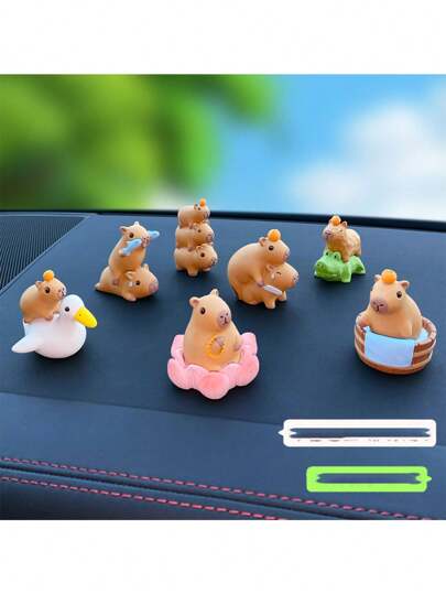 1 stuk hars capibara-figuur, creatief dashboardornament voor auto's en woonaccessoires