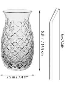 1pc Unique Pineapple - Shaped Water Cups, Cocktail Glasses, Red Wine Glasses, Juice Glasses, Pineapple Drink Cups, Coffee Cups, Kettles, Vodka And Hydraulic Beverage Filters, Cocktails, Pineapple Cups, Wine Glasses, Transparent Glass Cups.