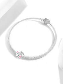 1 pièce Pendentif à perles à la mode d'une fille et d'un chien, adapté pour les bracelets et bracelets de femmes, DIY création de bijoux et assortiment de tenues quotidiennes, décoration de bijoux pour filles