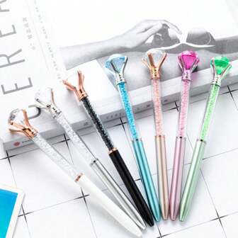 7 pezzi di penne a sfera con cristalli e strass scintillanti, adatte per forniture scolastiche/da ufficio, regali di Natale, matrimonio, compleanno, 7 colori, forniture scolastiche, ritorno a scuola