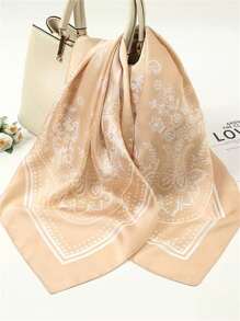 1 Stück Damen Cashew Blume Muster Bandana Schal, seidiges Material Kopftuch, Haarzubehör für den täglichen Gebrauch