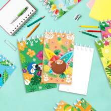8pcs/Set Creative Summer Beach Spiral Notebooks, Mini Portable Student Notepad