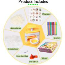 Badge Maker 1 Set DIY Round Button Maker With 48 Patterns And 48 Button Parts Cute Press Pin Maker Machine Gift (Some Color Patterns Are Random)