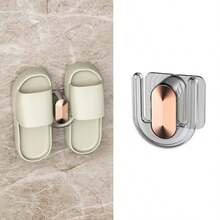 1 件浴室壁挂式拖鞋架，无需钻孔，浴室门收纳整理器，沥水架