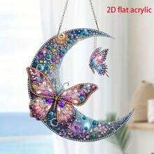 2D Acrylic 5D Diamond Painting Kit, DIY Diamond Mosaic Pendant, Asymmetrical Crystal, Suitable For Beginner Acrylic Mosaic Craft, Home Wall & Tabletop Decor Creative Gift, Unique Gift For Friends On Holidays - Multicolor - View 3