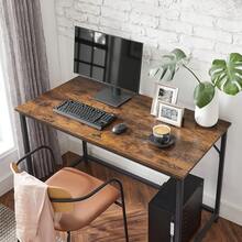 VASAGLE Escritorio, Mesa Oficina y Estación Trabajo, 60 x 120 x 76, Estilo Moderno, Estructura Metal, Marrón Rústico y Negro MLWD039B01 - Blanco Arce + Blanco Nube. - Ver 3