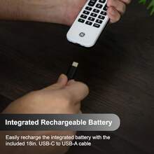 GE Rechargeable TV Remote Control Universal Remote Control Backlit Buttons  TV Remote Control Replacement For Smart TVs Apple TV  Roku Replacement Remote  TV 4Device 8098465hj - Bạc - Xem 3