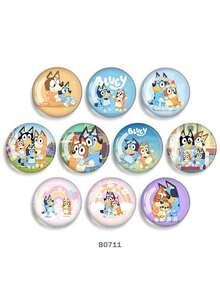 Bluey 10Pcs/Pack Blueys Family And Friends Cute Refrigerator Magnet Bluey Bingo Dog Kawaii Refrigerator Decorative Collection Party Favor Gifts Give Away Christmas