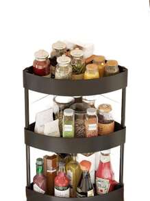 1 قطعة رف مثلث للمطبخ، رف تخزين للزوايا للتوابل والبهارات والأواني المطبخية