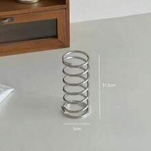 1 pièce Porte-brosse à dents en acier inoxydable, Porte-brosse à dents avec égouttoir, Support de conception à ressort créative, Organisateur de décoration minimaliste, Porte-pinceau de maquillage, Organisateur d'ustensiles de cuisine, Boîte de rangement multifonction pour la maison