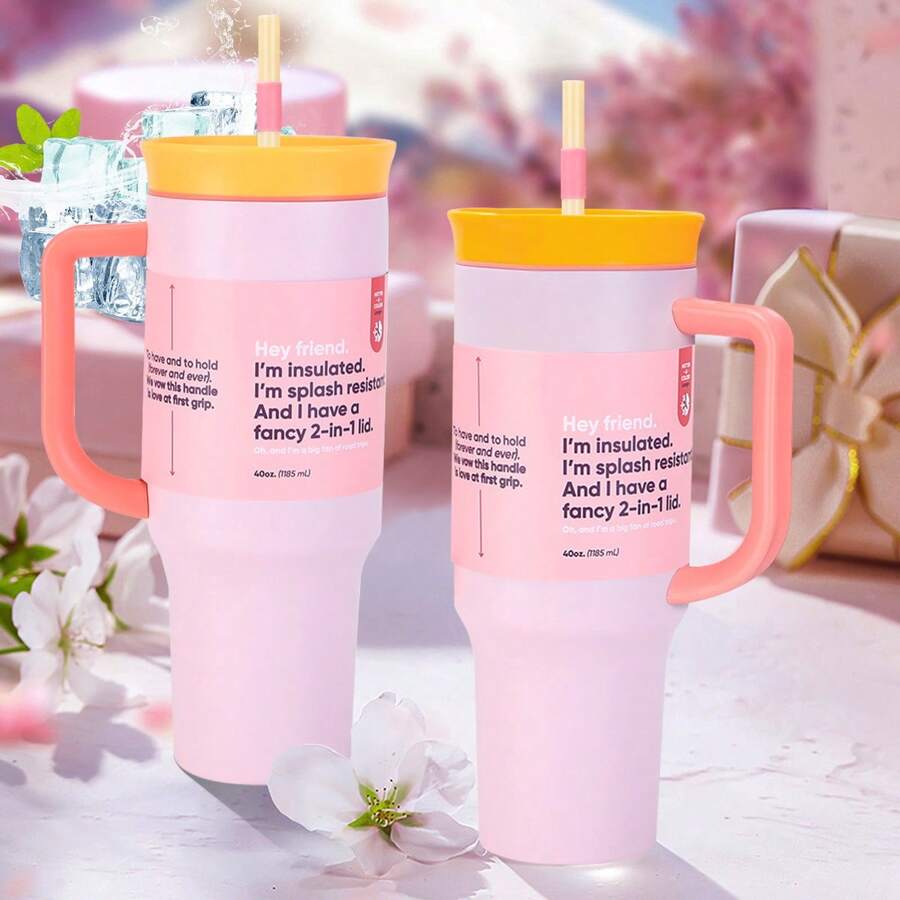 Vaso de agua color rosa rojo de 32OZ, 945ML, con tiempo de conservación térmica de talla grande de 24 horas, que puede aislar agua fría y caliente, se puede usar para hacer café y bebidas congeladas, con una apariencia hermosa y un trabajo exquisito, adecuado para acampada, trabajo y uso en interiores.