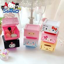 Sanrio 3pcs/Sanrio Hello Kitty Y2K Desktop Clamshell Storage Box Kuromi My Melody Cinnamoroll Pochacco Jewelry Box Trash Storage Box Gifts
