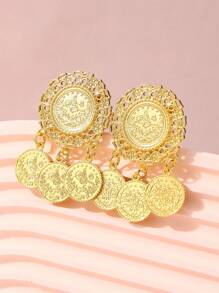 1 Pair Style Butterfly & Coin Metal Alloy Brooch, Women Scarf Clip, Suitable For Wedding, Party, Daily Wear (Pendant Randomly Sent Front And Reverse Side)