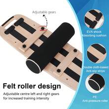 Balance Board Balanceboard Balancierbrett mit Rolle Halter Holz Balancetrainer Fitnessboard Schaukelbrett - Schwarz - Übersicht 7
