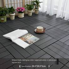 Thick D-Ring Interlocking Plastic Deck Tiles For Patio, Yard, Balcony, Rooftop, Garden, Waterside Platform, Outdoor Plastic Wood Composite Flooring