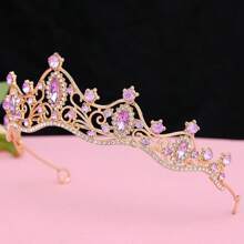 1 buc coroană 3D cu stras pentru femei, la modă, prințesă, bandă de păr pentru petrecere, dulce și luxoasă, coroane, diademă, coroană pentru costum