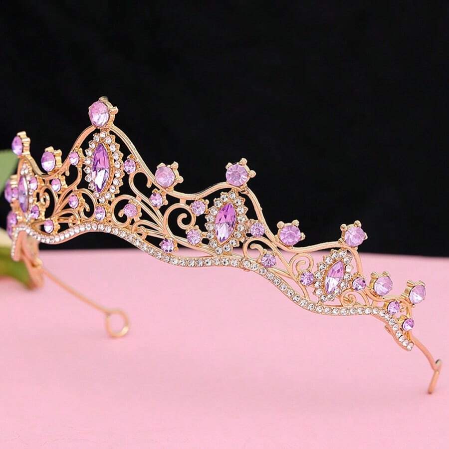 1 buc coroană 3D cu stras pentru femei, la modă, prințesă, bandă de păr pentru petrecere, dulce și luxoasă, coroane, diademă, coroană pentru costum
