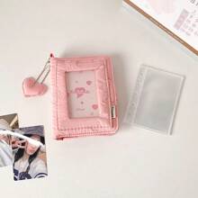 Agenda rilegata a fogli mobili in morbida pelle con brillantini a forma di cuore M5, quaderno colorato da studente, diario con doppio bottone per ragazza, forniture scolastiche, back to school