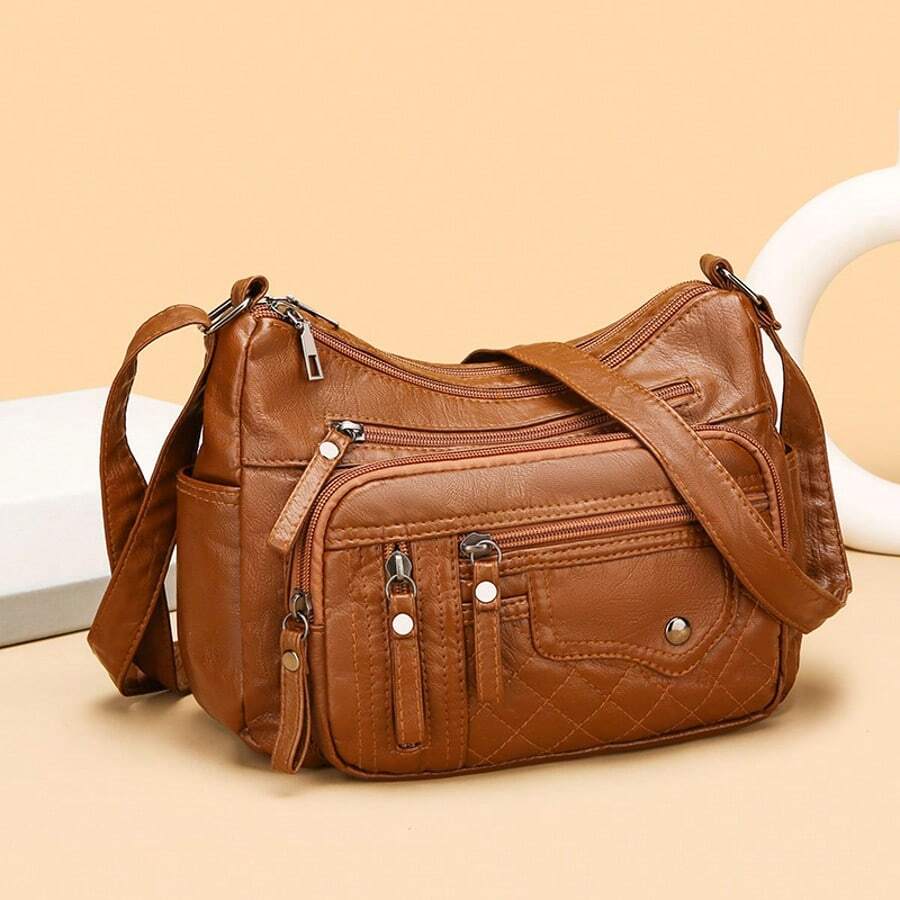 Bolsos bandolera para mujer diseño moderno piel sintética suave con muchos bolsillos accesorios moda femenina bolso casual multiusos organización regalo elegante funcional práctico