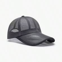1pc Men's Breathable Mesh Baseball Cap, Adjustable Summer Casual Sun Protection Hat For Fishing