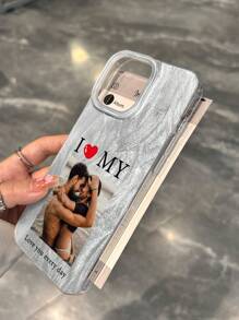1 Stück personalisierbare Foto-Namen Personalisierte Muster Design IMD glänzende glatte Handyhülle Schutzhülle geeignet kompatibel mit iPhone 16 Pro Max/15 Pro/14 Plus/13 Pro/12 Pro Max/11 Pro Max und stilvolle Handyzubehör