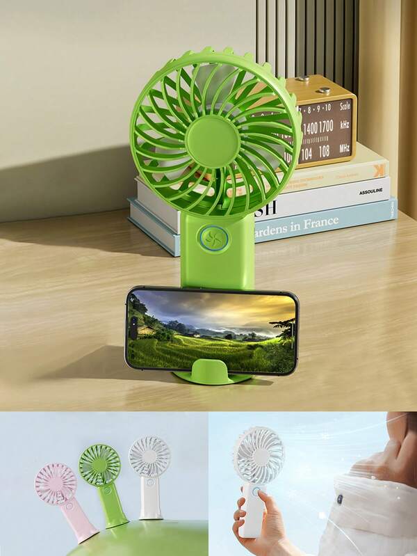 Ventilateur mini rechargeable 500 mAh, flux d'air puissant et design ultra silencieux - ventilateur de bureau et portable pour la maison et le bureau, esthétique moderne, construction durable - libère vos mains, essentiel pour les sports de plein air, les voyages, 3 réglages de vitesse