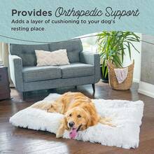 Best Friends By Sheri 4-In-1 Orthopedic Dog Nap, Medium Dog Bed Elevated Beds, Crates, And Furniture, Washable Shag Cover,-Resistant Bottom, Taupe, 27x36