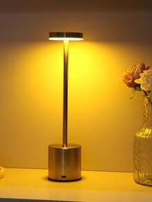1 pieza Lámpara de escritorio LED recargable, 3 opciones de color, con cable de carga USB, luz ambiente nocturna para mesita de noche, adecuada para dormitorio, bar, restaurante, decoración de hotel - Bronce - Ver 5