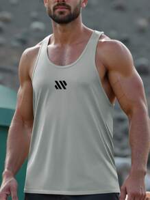 Camiseta de tirantes para hombre, espalda de tirantes, cuello en U ancho, transpirable y que absorbe la humedad, ligera y elástica, con aberturas amplias para los brazos, para entrenamiento, culturismo, levantamiento de pesas y correr