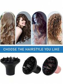 1个吹风机扩散器头，可重复使用，适用于波浪卷发，特殊扩散风嘴，卷发梳套装，返校季、旅行度假必备，女士美发配件，头发，旅行，美发产品，美发工具，美发用品，理发师，理发配件，理发店，美发设备 - 彩色 - 查看 3