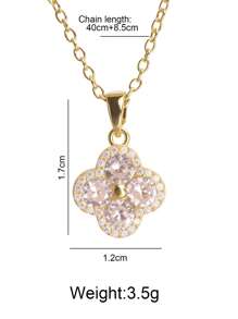 1 Piece Shiny Zirconia Romantic Flower Pendant Necklace For Women Gold Plated Flowers Choker Girls Wedding Party Luxury Jewelry