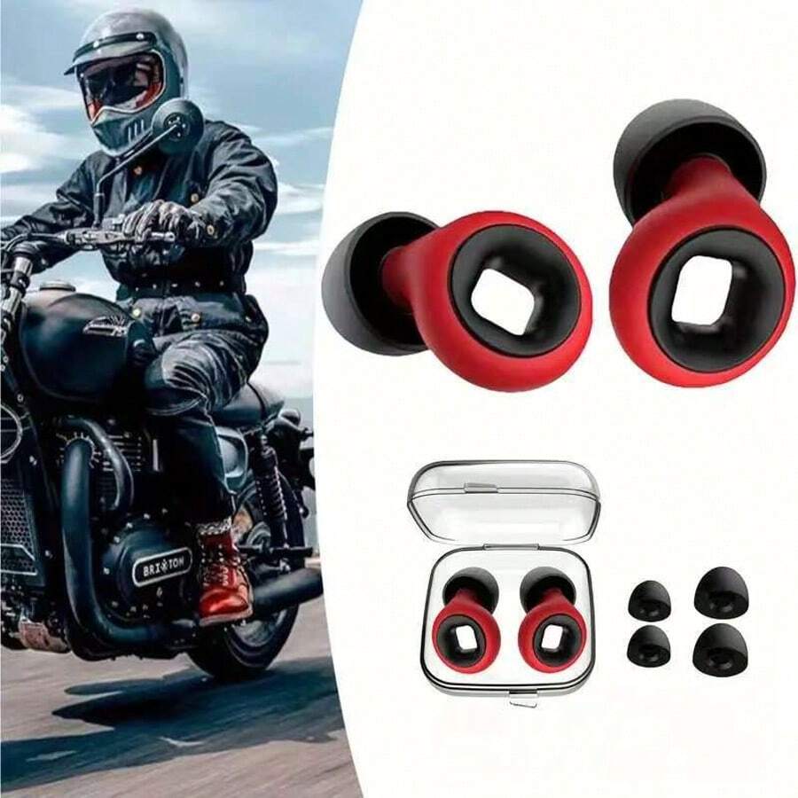 Earplugs, Soft Reusable Silicone Earplugs For Motorcyclists/Light Sleepers, Suitable For Sleeping At Night, Available In S/M/L Sizes, Beach Essentials, Beach Accessories, Pool Float - Multicolor - View 1