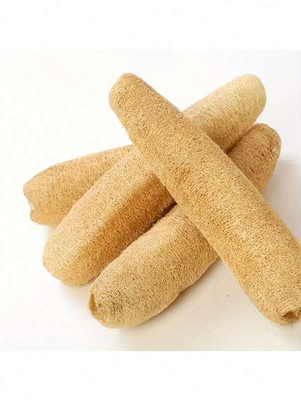 4pcs Natural Organic Loofah, Used As Body Exfoliator, Shower Sponge, Bath Accessories, Cleansing Brush For Body Wash, Shampoo, Spa Water