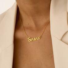 Women's Customized Fashion Word Stainless Steel Necklace, Black, Silver, Gold, Stylish, Colorful, Vintage, Simple, Unisex, Casual, Cuties, Custom, Personalized, Unique, Ideal Gifts For Him, Ideal Gifts For Her, Her, Boyfriend, Girlfriend, Dad, Mom, Family, Friends, For Anniversaries, For Birthdays, For Prom, For Party, Black, Silver, Gold, Stylish