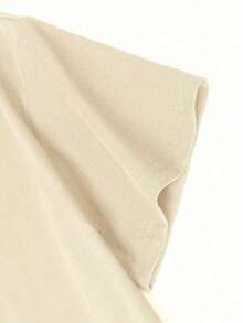 Women Summer New Stylish Striped Design Sunglasses Dog Graphic Print Casual Round Neck Short Sleeve T-Shirt, Fashionable & Versatile - Apricot - View 6