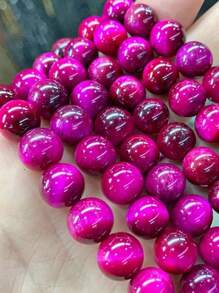 Contas de pedra natural olho de tigre com pedras preciosas vermelhas e redondas para fazer joias, artesanato, pulseiras e colares - 8 mm, superfície lisa e polida - conjunto misto multiuso