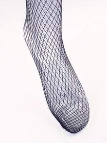 1双性感蝴蝶结过膝网眼长筒袜，适合搭配迷你裙，舒适袜子 - 黑色 - 查看 7