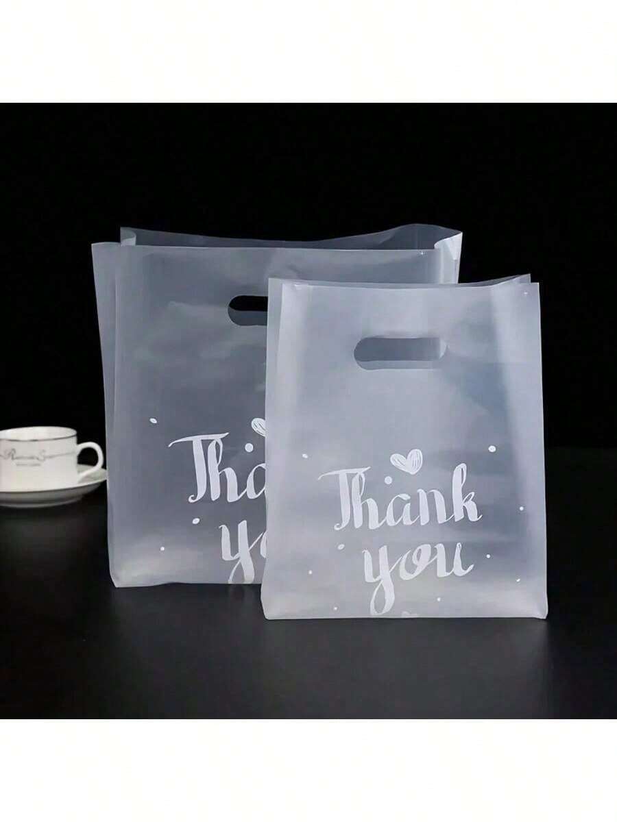 25/50/100 Thank You Plastic Gift Bags Plastic Packaging Bags Party Gift Bags Transparent Retail Shopping Bags Transparent Bags