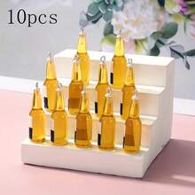 10/20 件迷你 3D 树脂啤酒瓶形手工工艺品 - 亮黄色 DIY 吊坠，带黑色盖子和金属环，适用于钥匙扣、耳环、项链 - 耐用树脂装饰配件，啤酒主题设计，做工精细 - 随机混合 - 彩色 - 查看 7