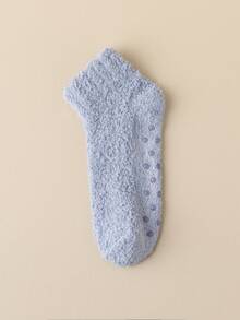 3双随机款柔软珊瑚色保暖防滑短袜，女士款，保暖内衬，适合室内、派对、INS风穿着，舒适保暖。 - 彩色 - 查看 21