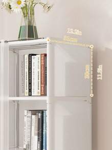 1pc Portable Closet Organizer, Multifunctional Cube Bookcase, Storage Shelves With Curtain, 31.5"W X 15.7"D, Freestanding Assembly, For Bedroom, Living Room, Kitchen, Office, Holidays, Christmas Gift