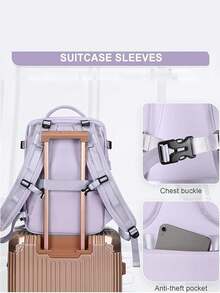 Extra Large Travel Backpack, 40*25*20cm, Carry-On Cabin Bag . Built-In Separate Shoe Compartment, Large Capacity Backpack. - Purple - View 4