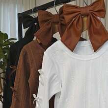 Children's Blouse With Bows On The Sleeves For Girls - 白色 - 查看 6