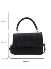 Bolso cuadrado cruzado de hombro de gran capacidad, unicolor, de estilo minimalista y moderno para mujer