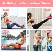 NetHong 4 Tube Tension Rope Puller Pedal Ankle Exerciser Abdominal Elastic Fitness - Multicolor - View 6