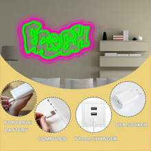 FRISCH 90er Jahre Retro LED Neonschild, USB betrieben, Wandmontage, Beleuchtung für Familien, Schlafzimmer, Wohnzimmer, Partyraum Dekoration