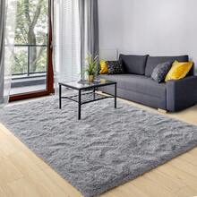 1 Piece Thick Plush Silver Grey Rectangular Soft Rug For Bedroom Soft Shaggy Rug, Living Room, Kids Room, Baby Room, Playroom, Cute Room Decor Rug