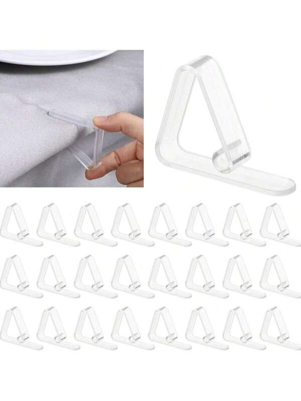 6/12/24/30/36 piezas Ganchos transparentes para manteles, Abrazaderas plásticas antideslizantes para cubrir mesas, Sujetadores de esquina para mesa de hogar y comedor, Sujetadores transparentes para manteles, Accesorios de camping para uso familiar, al aire libre y en restaurantes