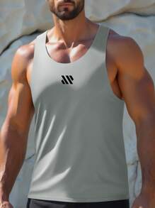 Camiseta de tirantes para hombre, espalda de tirantes, cuello en U ancho, transpirable y que absorbe la humedad, ligera y elástica, con aberturas amplias para los brazos, para entrenamiento, culturismo, levantamiento de pesas y correr